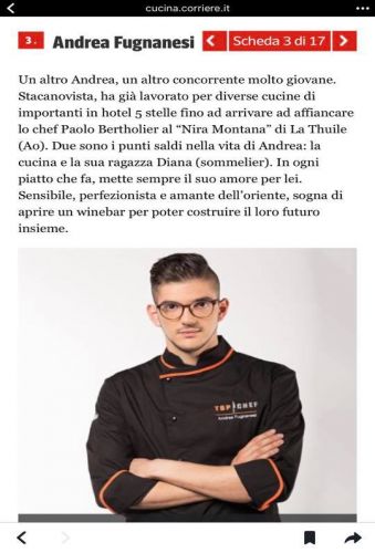 Top Chef Italia: Andrea Fugnanesi da settembre su La Nove