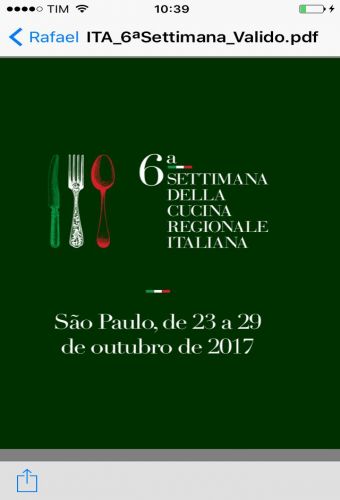 6 settimana della Cucina Italiana in Brasile
