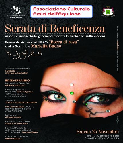 25 novembre: serata di beneficenza con Mariella Buono a S. Cataldo